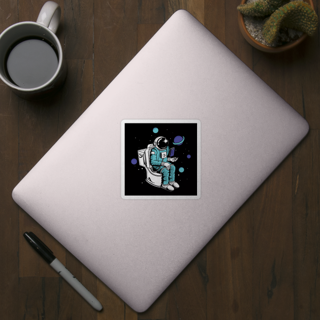 Poopin Space Astronaut Color Funny Space Gift by atomguy